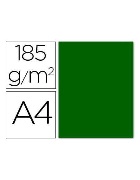 Cartulina guarro din a4 verde billar 185 gr...