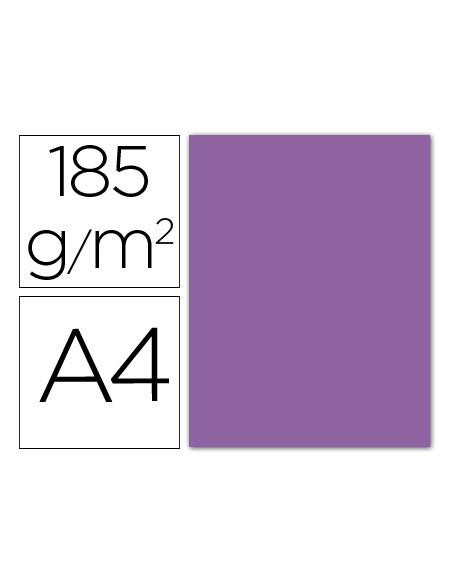 Cartulina guarro din a4 violeta 185 gr paquete 50 hojas