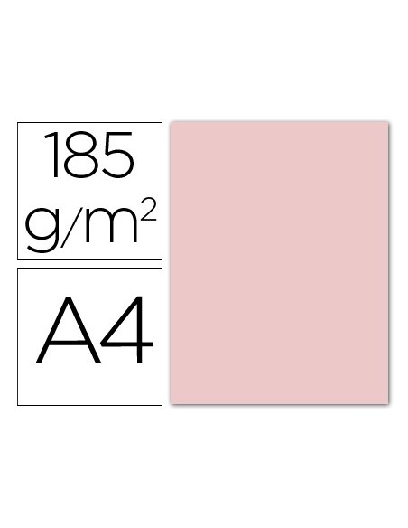 Cartulina guarro din a4 rosa 185 gr paquete 50...