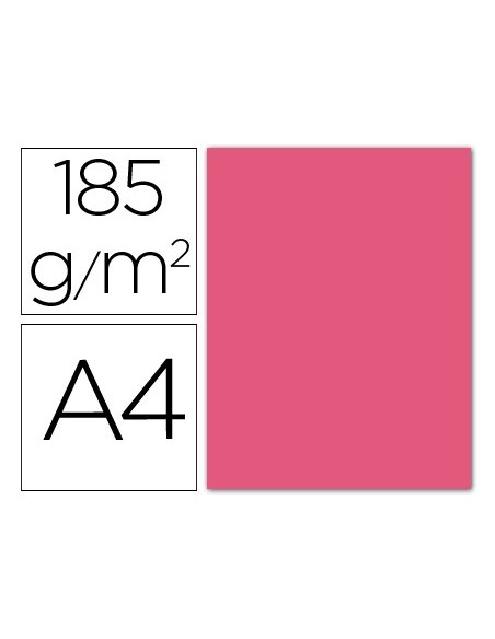Cartulina guarro din a4 fucsia 185 gr paquete...