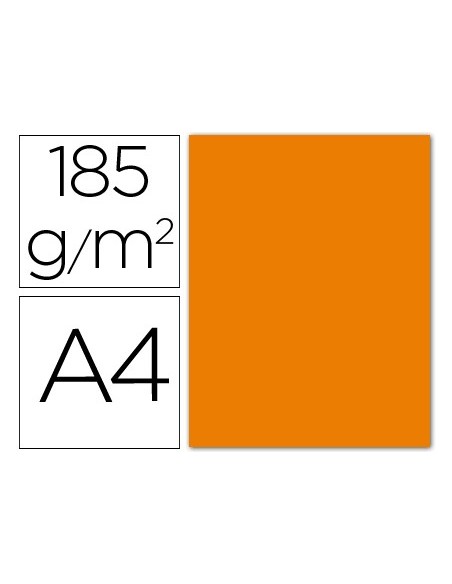 Cartulina guarro din a4 naranja 185 gr paquete...