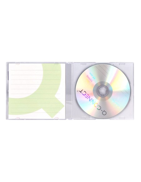 Cd-r q-connect capacidad 700mb duracion 80min velocidad 52x caja slim