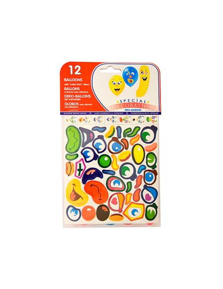 Globo 100% latex biodegradable pegatinas bolsa de 12 unidades