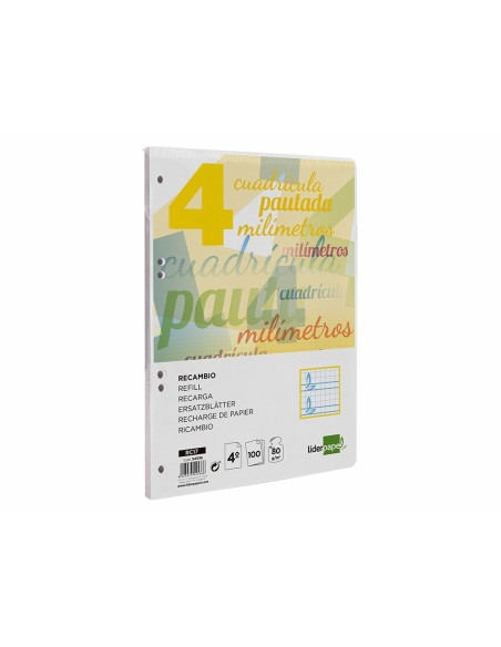 Recambio liderpapel cuarto pautaguia 100 hojas...