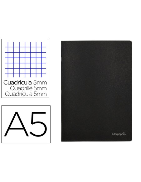 Libreta liderpapel tapa negra a5 80 hojas...