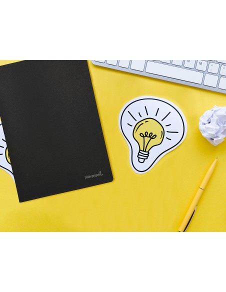 Libreta liderpapel tapa negra a5 80 hojas 60g/m2 horizontal con doble margen