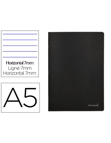 Libreta liderpapel tapa negra a5 80 hojas...