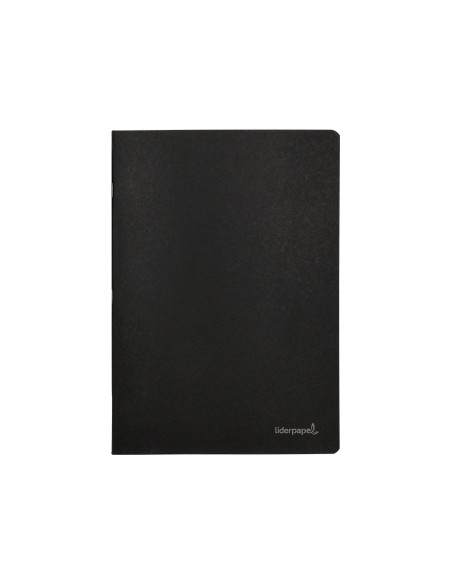 Libreta liderpapel tapa negra a4 80 hojas 60g/m2 liso con doble margen