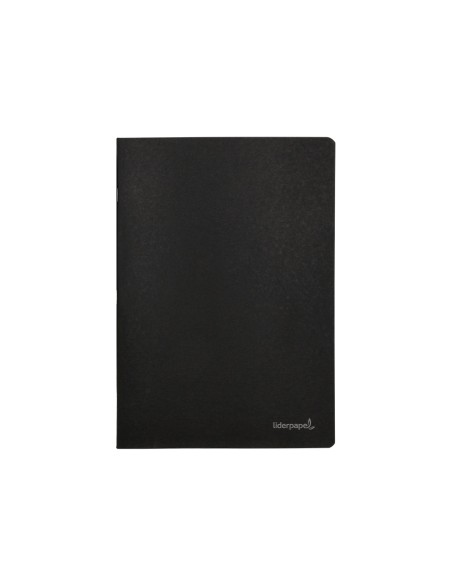 Libreta liderpapel tapa negra a4 80 hojas 60g/m2 horizontal con doble margen
