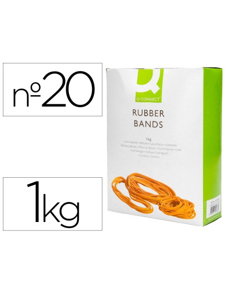 Gomillas elasticas q-connect 1000 gr numero 20 200 x 2 mm