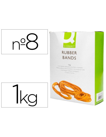 Gomillas elasticas q-connect 1000 gr numero 8 80 x 2 mm