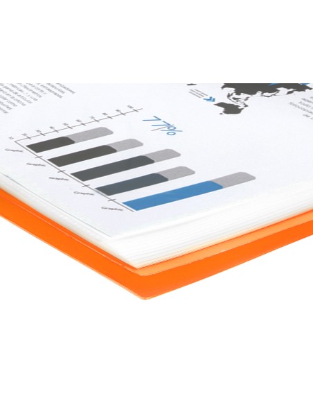 Carpeta liderpapel escaparate con espiral 10 fundas polipropileno din a4 naranja