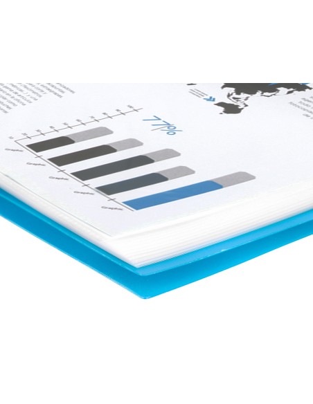 Carpeta liderpapel escaparate con espiral 10 fundas polipropileno din a4 azul