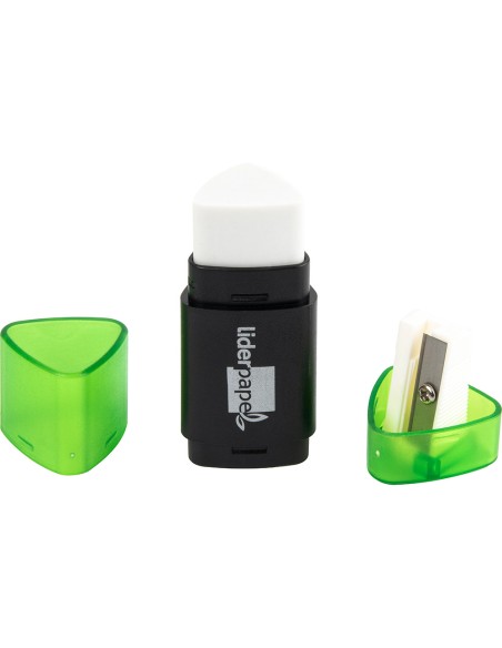 Goma de borrar liderpapel triangular con sacapuntas