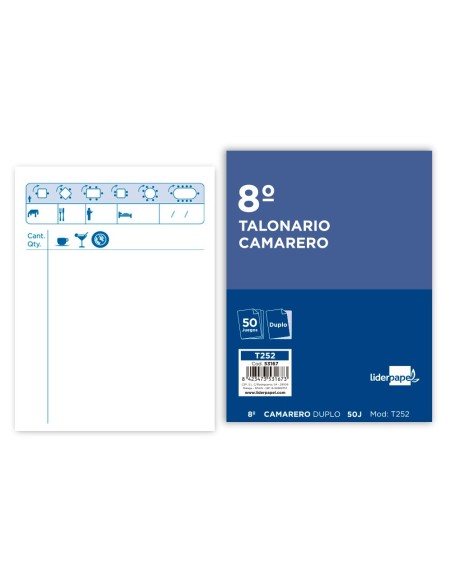 Talonario liderpapel camarero 8º original y...