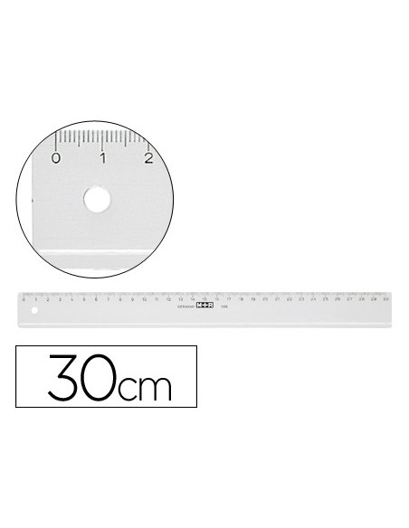 Regla m+r 30 cm plastico transparente