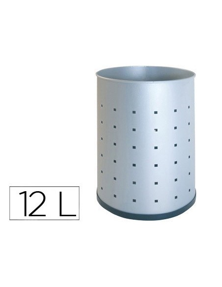Papelera metalica 101-r plateada pintada...