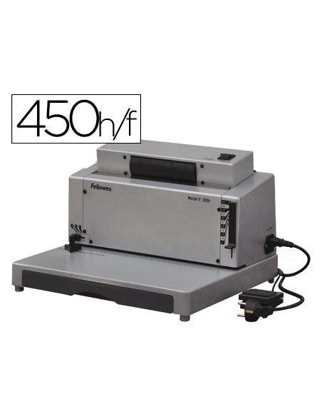 Encuadernadora electrica para espiral fellowes e-200r perfora 20 h encuaderna hasta 450 h paso 5:1