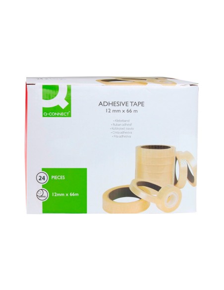 Cinta adhesiva q-connect transparente 66 mt x...