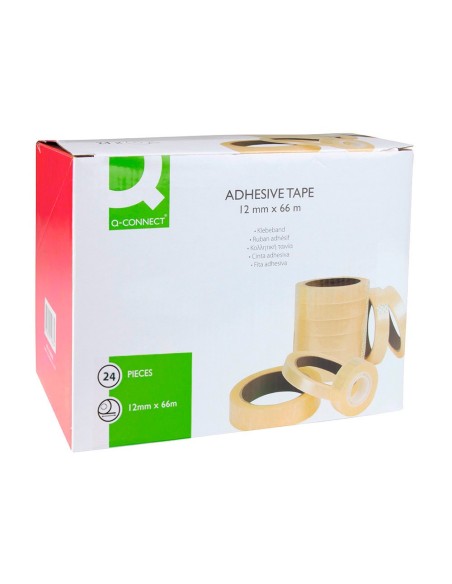 Cinta adhesiva q-connect transparente 66 mt x...