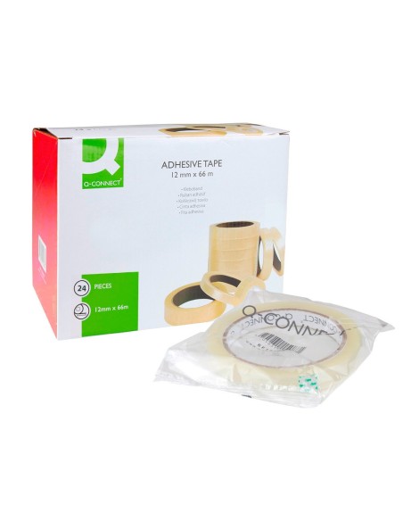 Cinta adhesiva q-connect transparente 66 mt x...