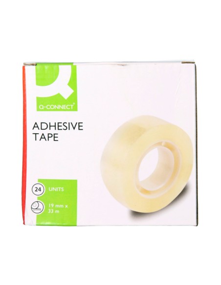 Cinta adhesiva q-connect transparente 33 mt x 19 mm encelofanada