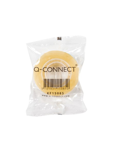 Cinta adhesiva q-connect transparente 33 mt x 19 mm encelofanada