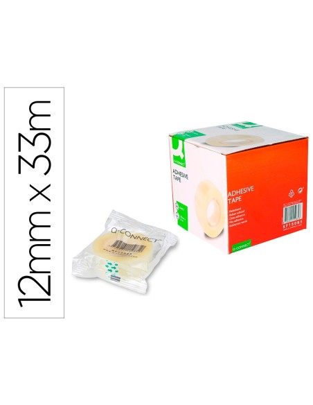 Cinta adhesiva q-connect transparente 33 mt x...