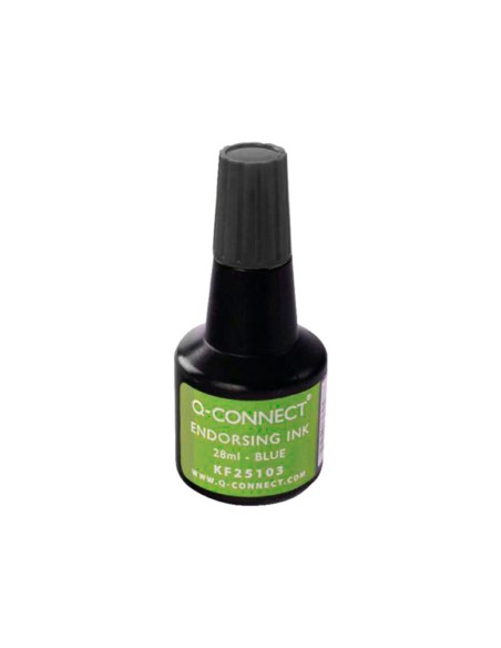 Tinta tampon q-connect negro bote 28 ml