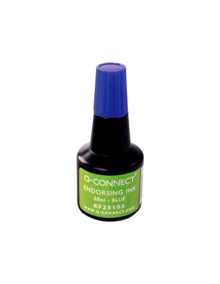 Tinta tampon q-connect azul bote 28 ml