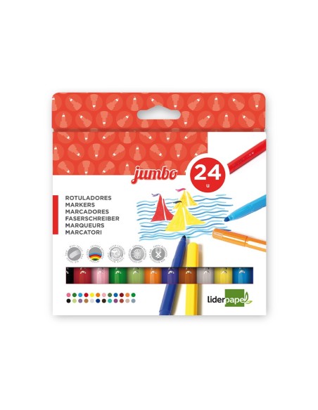 Rotulador liderpapel jumbo caja de 24 unidades...