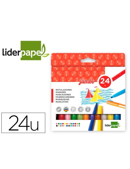 Rotulador liderpapel jumbo caja de 24 unidades...