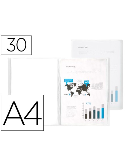 Carpeta liderpapel escaparate 47494 30 fundas polipropileno din a4 transparente translucido