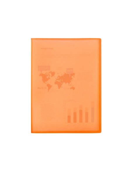 Carpeta liderpapel escaparate 47491 30 fundas polipropileno traslucida din a4 naranja frosty