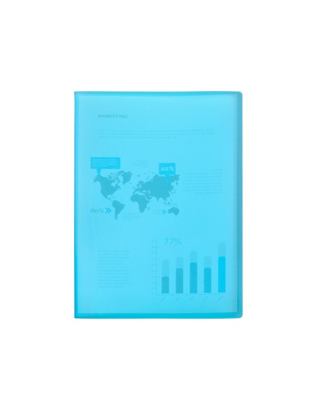 Carpeta liderpapel escaparate 47492 30 fundas polipropileno din a4 azul translucido