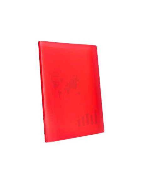 Carpeta liderpapel escaparate 47490 30 fundas polipropileno din a4 rojo translucido