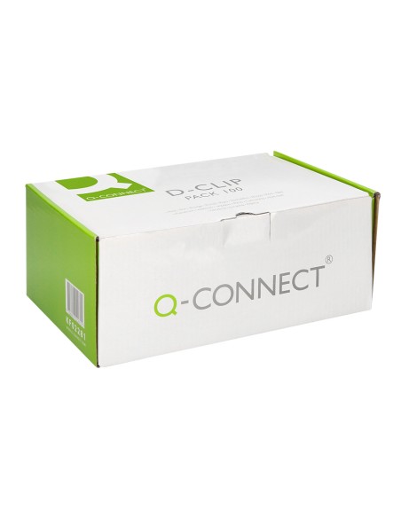 Encuadernador fastener q-connect plastico d-clips color rojo caja de 100 unidades