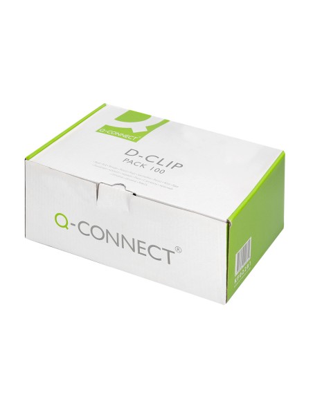 Encuadernador fastener q-connect plastico d-clips color rojo caja de 100 unidades