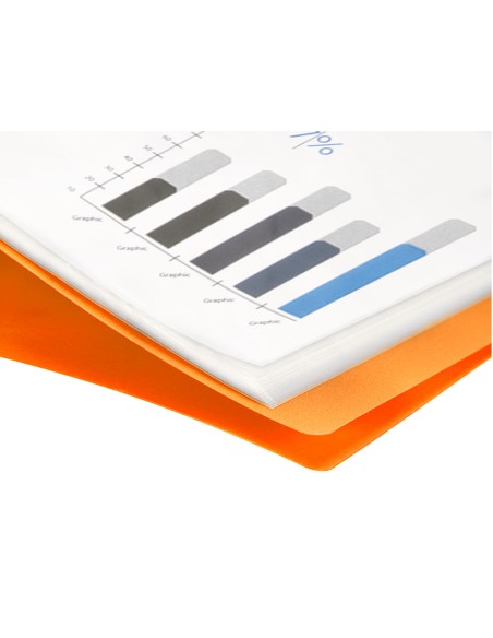 Carpeta liderpapel escaparate 47051 40 fundas polipropileno traslucida din a4 naranja frosty