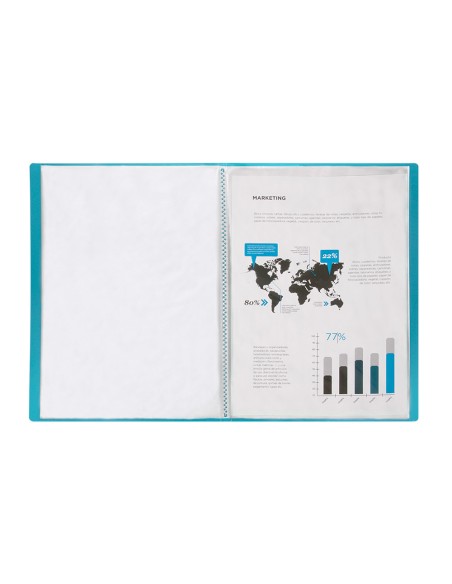 Carpeta liderpapel escaparate 47052 40 fundas polipropileno din a4 azul translucido
