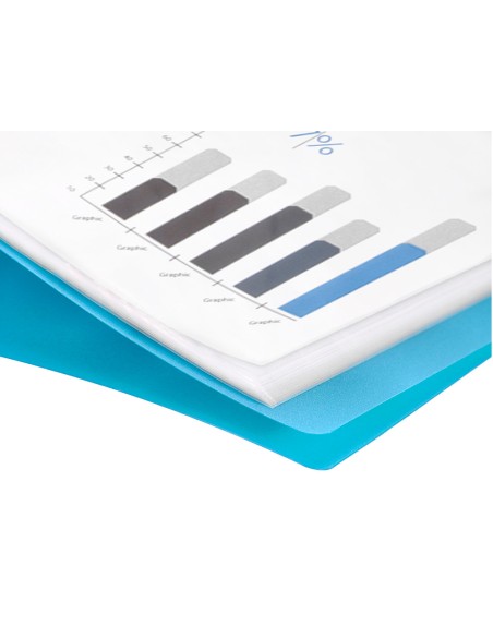 Carpeta liderpapel escaparate 47042 20 fundas polipropileno din a4 azul translucido