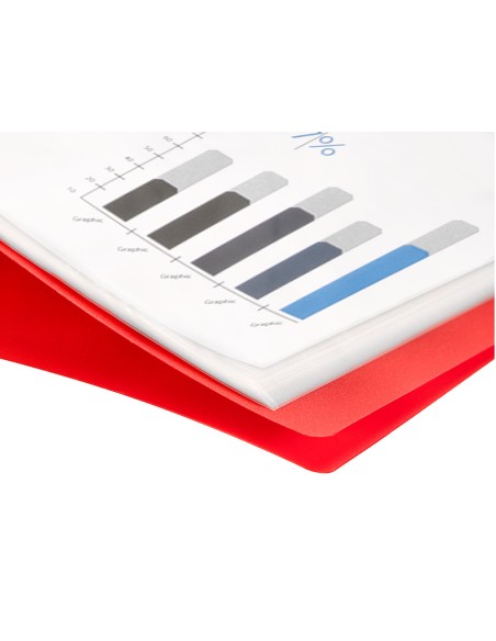 Carpeta liderpapel escaparate 47040 20 fundas polipropileno din a4 rojo translucido