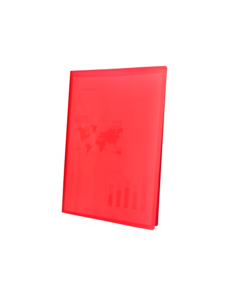 Carpeta liderpapel escaparate 47040 20 fundas polipropileno din a4 rojo translucido