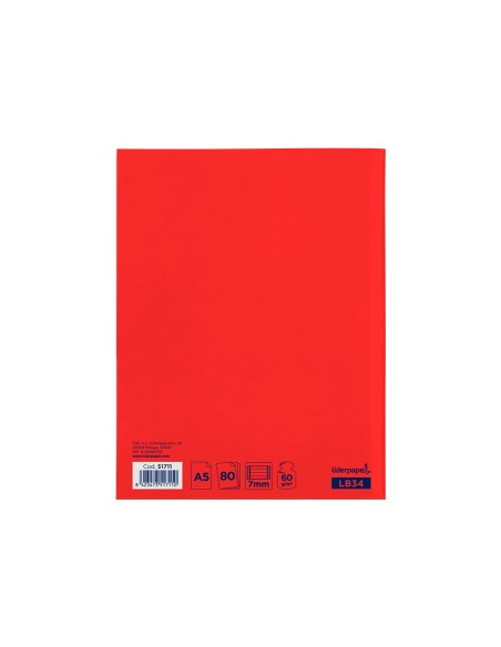 Libreta liderpapel smart a5 80 hojas 60g/m2 horizontal con doble margen colores surtidos tapa blanda