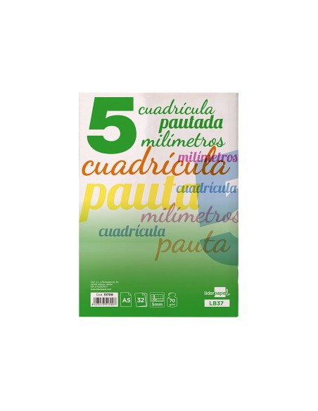 Libreta liderpapel pautaguia tapa cartoncillo...