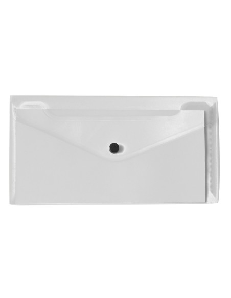 Carpeta liderpapel dossier broche polipropileno tamaño sobre americano 260x140mm transparente