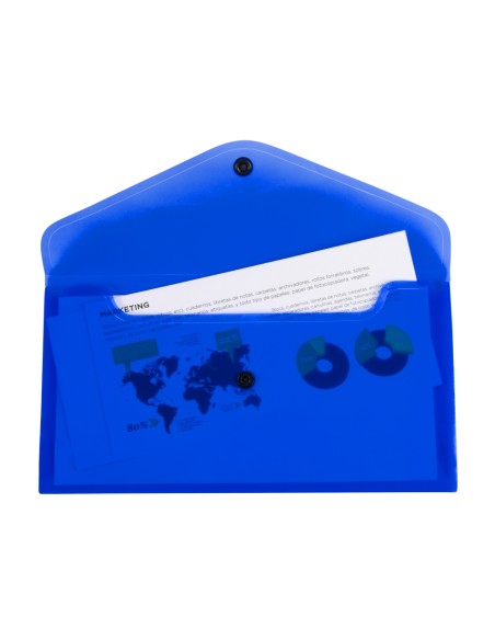 Carpeta liderpapel dossier broche polipropileno tamaño sobre americano 260x140 mm azul translucido