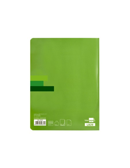 Libreta liderpapel scriptus a5 48 hojas 90g/m2 cuadro 4mm con margen color verde