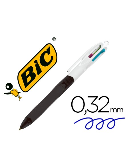 Boligrafo bic cuatro colores con grip colore...