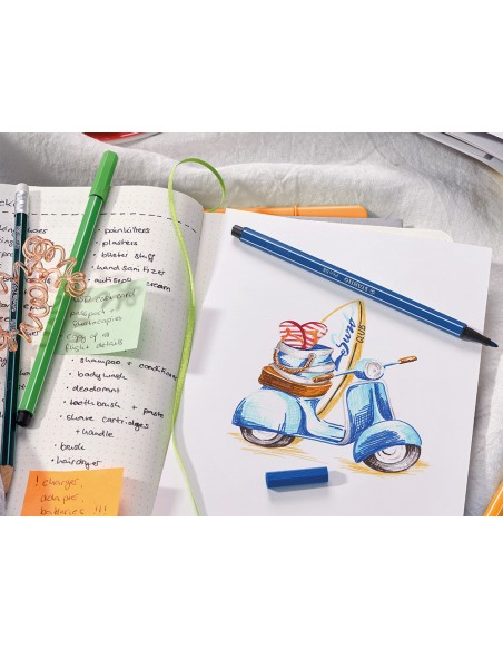 Rotulador stabilo acuarelable pen 68 negro punta gruesa 1mm